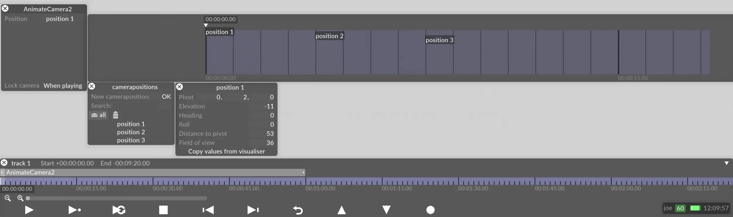 Animate camera 2 config