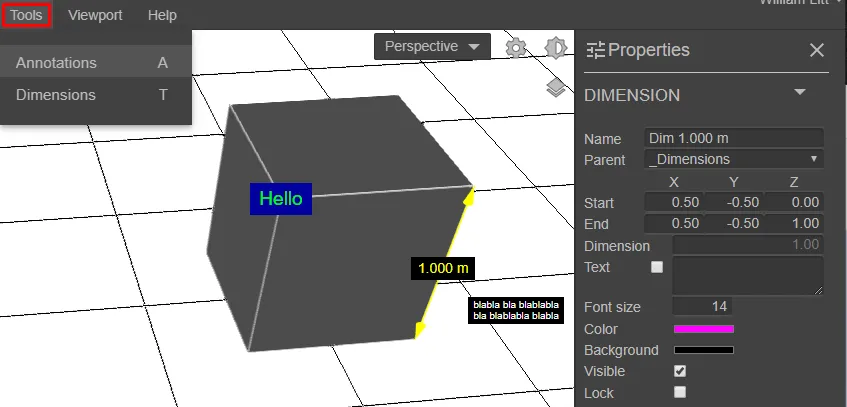 Annotations, dimensions &#x26; tools overview