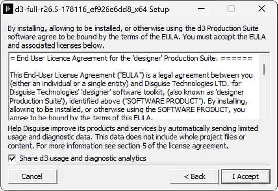 Click &#x27;I Agree&#x27; to accept the EULA