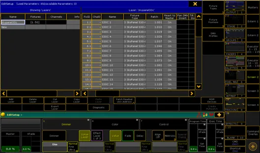 Lighting desk setup - patch