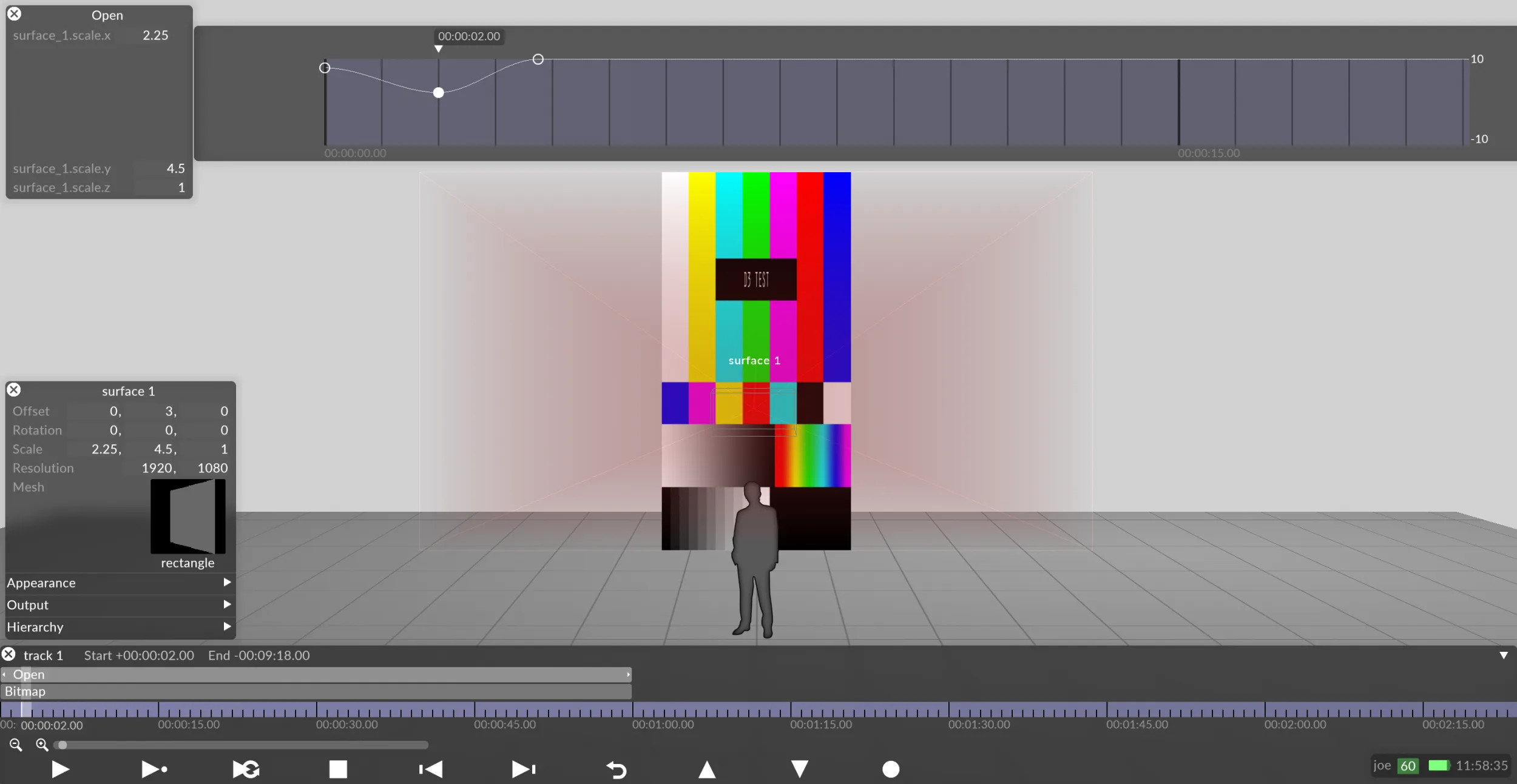 Open layer keyframe