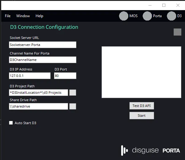 Porta Bridge d3 Connection Configuration