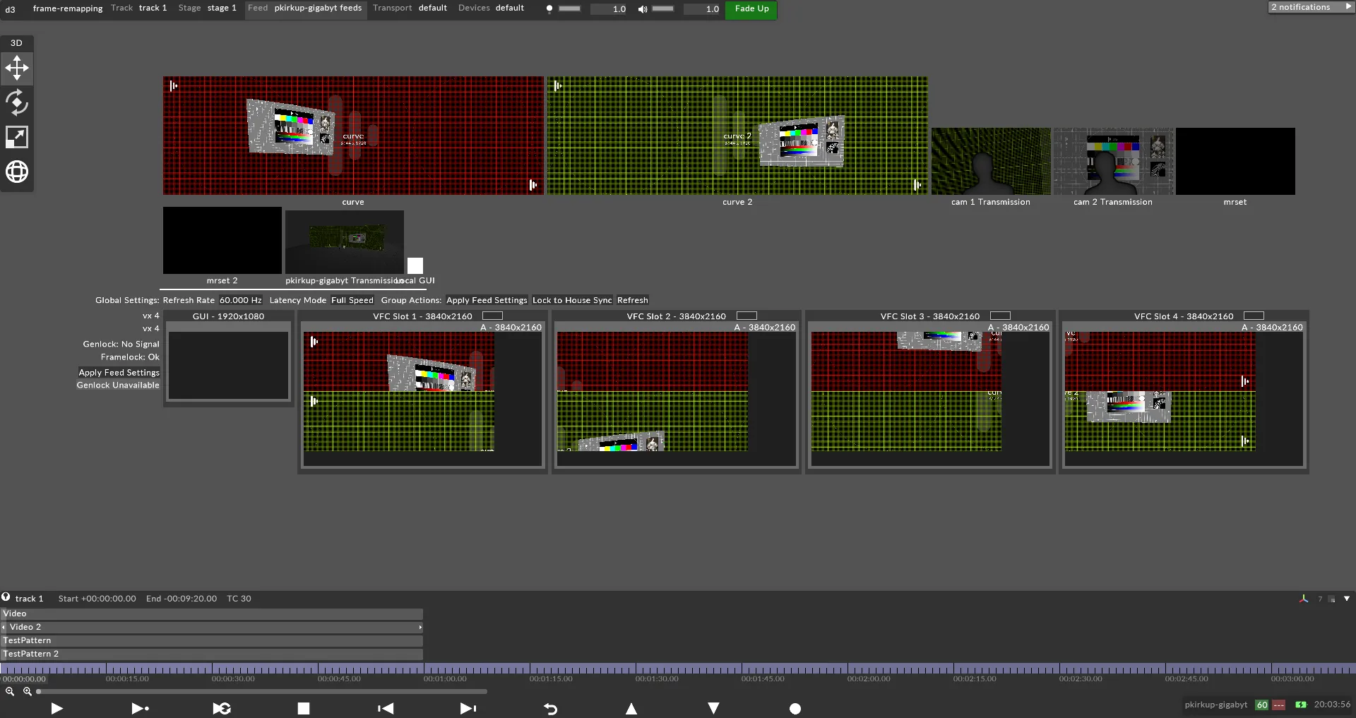 Multi Frame LED Processor mapping